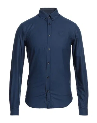 The Kooples Man Shirt Midnight Blue Size S Cotton, Polyester