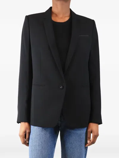 Pre-owned The Kooples Marta Crepe Jacket In Black