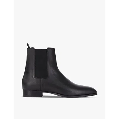 The Kooples Mens Black Almond-toe Leather Chelsea Boots