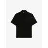 The Kooples Mens Black Relaxedf-fit Short-sleeve Woven Shirt In Black