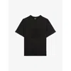 THE KOOPLES THE KOOPLES MEN'S BLACK WASHED LOGO-EMBROIDERED RELAXED-FIT COTTON T-SHIRT