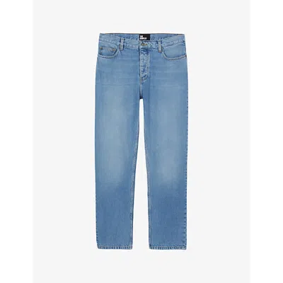 The Kooples Mens Blue Denim Straight-leg Slim-fit Denim Jeans