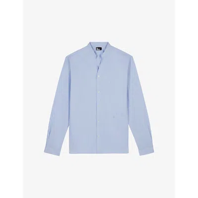 The Kooples Mens Blue Sky Classic-collar Regular-fit Long-sleeve Cotton Shirt