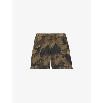 THE KOOPLES THE KOOPLES MENS CAMOUFLAGE CAMOUFLAGE-PATTERN CARGO COTTON SHORTS