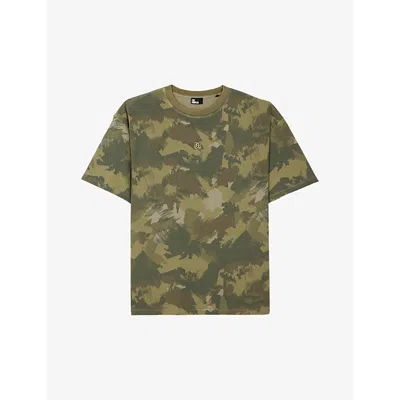 The Kooples Mens Camouflage Camouflage-print Relaxed-fit Cotton-jersey T-shirt In Green