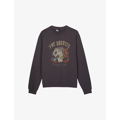 The Kooples Mens Carbone Graphic-print Relaxed-fit Cotton Sweatshirt