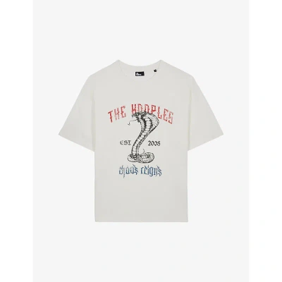 The Kooples Mens Ecru Graphic-print Relaxed-fit Cotton T-shirt