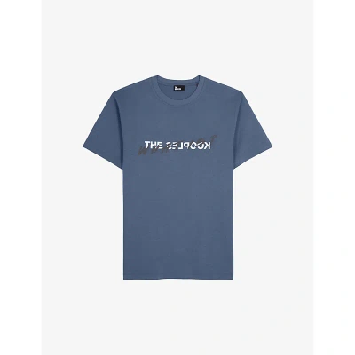 The Kooples Mens Middle Navy Logo-print Short-sleeve Cotton T-shirt