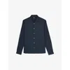 THE KOOPLES THE KOOPLES MENS NAVY CLASSIC-COLLAR REGULAR-FIT COTTON-VOILE SHIRT