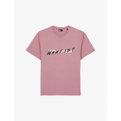 The Kooples Mens Pink Wood Slogan-print Regular-fit Cotton T-shirt