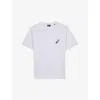 THE KOOPLES THE KOOPLES MEN'S WHITE FEATHER-PRINT REGULAR-FIT SHORT-SLEEVE COTTON T-SHIRT