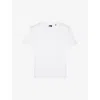 THE KOOPLES THE KOOPLES MEN'S WHITE LOGO-EMBROIDERED SHORT-SLEEVE COTTON T-SHIRT