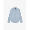 The Kooples Mens Baby Blue Yoke-detail Faded Denim Shirt In Blue