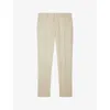 The Kooples Mens  Tapered-leg Slim-fit Wool Trousers In Beige