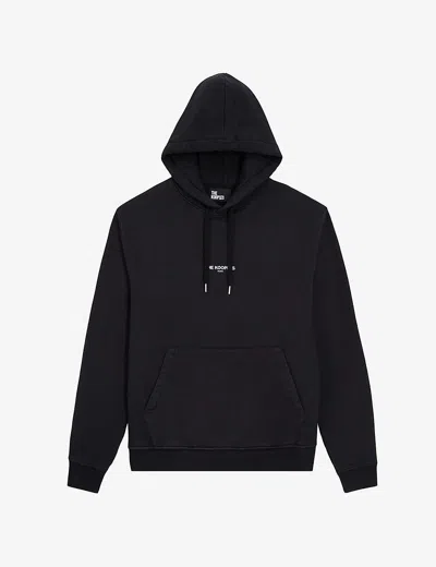 The Kooples Embroidered-logo Hoodie In Black