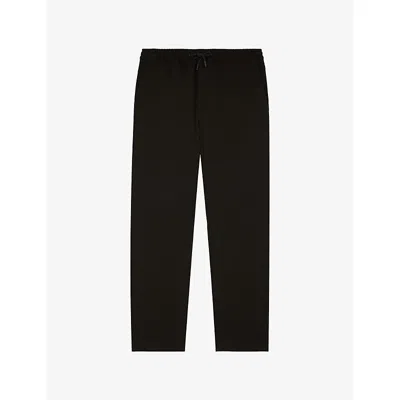 The Kooples Mens Black Drawstring-waist Side-pocket Stretch-woven Trousers