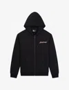 The Kooples Mens Black Logo-print Zip-up Cotton Hoody In Black