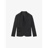 The Kooples Mens Black Notched-lapel Slim-fit Single-breasted Stretch-wool Blazer In Black