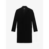 The Kooples Mens Black Peak-lapel Long-sleeve Wool-blend Coat In Black