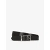 The Kooples Mens Black Rectangular-buckle Leather Belt In Black