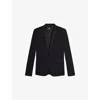 The Kooples Mens Black Regular-fit Single-breasted Wool Blazer In Black
