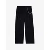 The Kooples Mens Black Regular-fit Straight-leg Wool-blend Trousers
