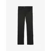 The Kooples Mens  Straight-leg Regular-fit Faux-leather Jeans In Black