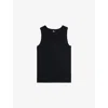 The Kooples Mens Black Washed Embroidered-crest Crewneck Stretch-cotton Tank Top Xs In Black Washed