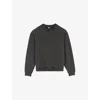 The Kooples Mens  Graphic-print Round-neck Cotton Sweatshirt In Black Washed
