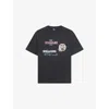 The Kooples Mens Black Washed Rules Breakers Brand-print Cotton-jersey T-shirt Xl In Black