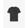 The Kooples Mens Black Washed Star-patch Short-sleeve Cotton T-shirt In Black