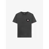 The Kooples Mens Black Washed Vinyl Logo Short-sleeves Cotton T-shirt Xl In Gray