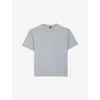 The Kooples Mens Crewneck Dropped-shoulder Cotton T-shirt Blue Grey In Blue Grey