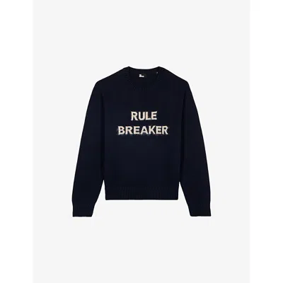 The Kooples Mens Blue Rule Breaker Crewneck Knitted Jumper