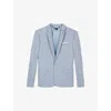 The Kooples Mens  Single-breasted Notch-lapel Wool Blazer In Blue