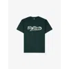 The Kooples Mens Bottle Green Logo-patch Short-sleeve Cotton T-shirt In Green