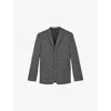 THE KOOPLES MENS BROWN / BLACK NOTCH-LAPEL SINGLE-BREASTED CHECKED WOOL BLAZER