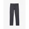 The Kooples Mens Blue Rinse Contrast-stich Slim-leg Stretch-denim Jeans In Blue Rinse