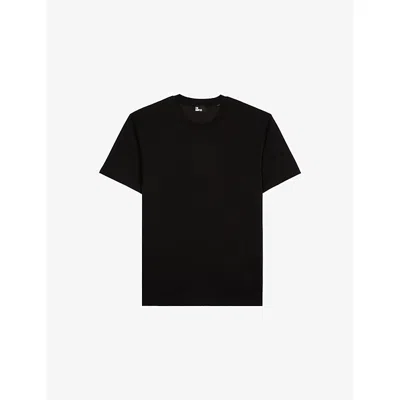 The Kooples Mens Crewneck Regular-fit Short-sleeve Cotton T-shirt Black