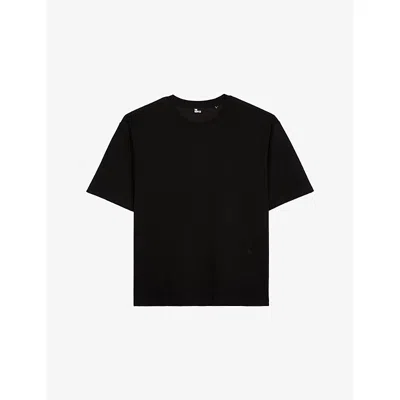 The Kooples Mens Black Crewneck Regular-fit Short-sleeve Cotton T-shirt Xl
