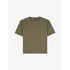 The Kooples Mens Kaki Crewneck Regular-fit Short-sleeve Cotton T-shirt Xl In Green