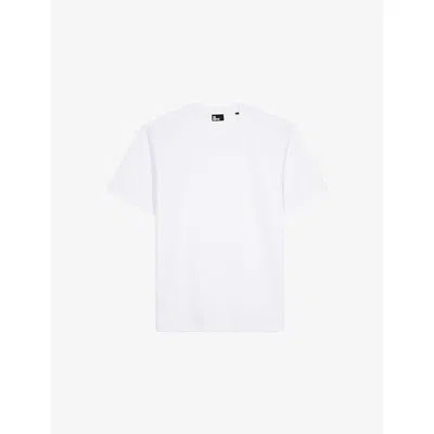 The Kooples Mens White Crewneck Regular-fit Short-sleeve Cotton T-shirt Xl