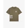 The Kooples Mens  Crewneck Graphic-print Cotton-jersey T-shirt In Dark Brown