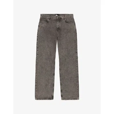 The Kooples Mens  Washed Relaxed-fit Jeans In Gray