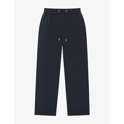 The Kooples Mens Drawstring-waist Straight-leg Woven Trousers Dark Navy In Blue