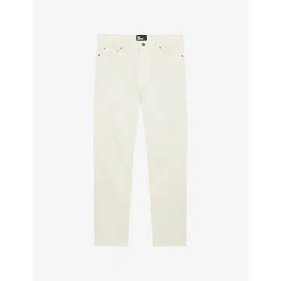 The Kooples Mens Ecru Regular-fit Straight-leg Jeans In White
