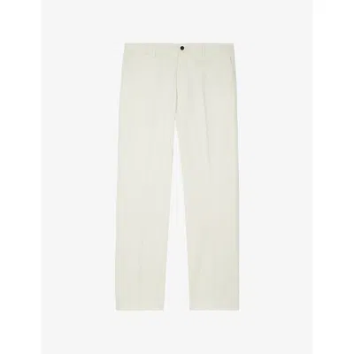 The Kooples Mens Ecru Tapered-leg Stretch-cotton Chino Trousers In Nude