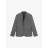 The Kooples Mens Grey Houndstooth-pattern Single-breasted Wool Blazer In Gray