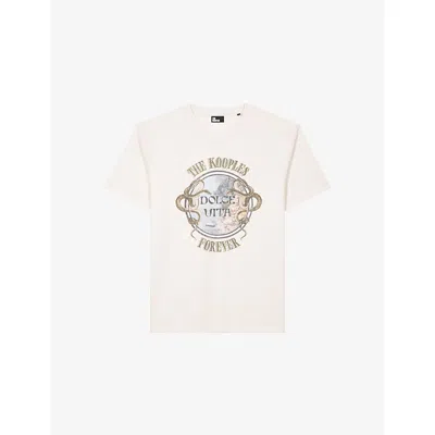 The Kooples Mens  Branded Short-sleeved Cotton-jersey T-shirt In White