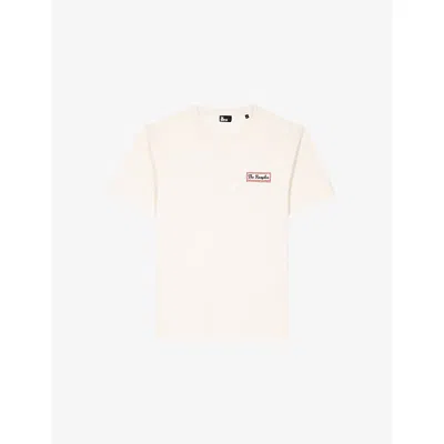 The Kooples Mens  Logo-print Short-sleeve Cotton T-shirt In Sand